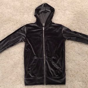 track style velvet sweater